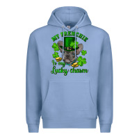 Colony Blue st.patrick's day my french bulldog is my lucky charm Premium Hoodie - RanaPortraitStore