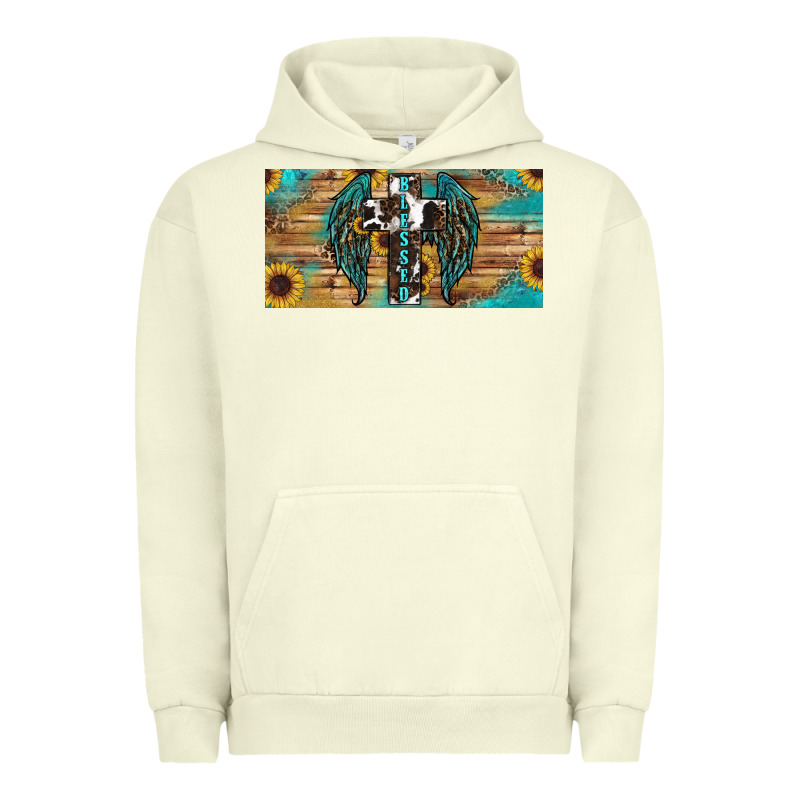 Western Blessed Cros Sunflowers Licence Plate Urban Hoodie by RanaPortraitStore | Teevron