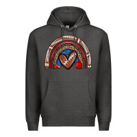 Charcoal Heather football rainbow Premium Hoodie - Zillion Design Studio
