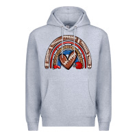 Heather Grey football rainbow Premium Hoodie - Zillion Design Studio