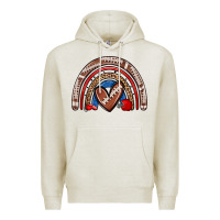 Oatmeal Heather football rainbow Premium Hoodie - Zillion Design Studio