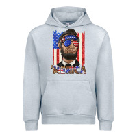 Heather Grey merica with lincoln Urban Hoodie - texasbilliewilder