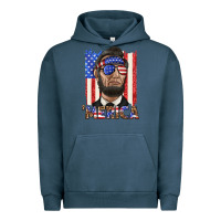 Pigment Midnight Navy merica with lincoln Urban Hoodie - texasbilliewilder