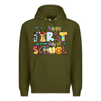 Army Green happy first day of school Premium Hoodie - AdoDesignShop