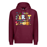 Burgundy happy first day of school Premium Hoodie - AdoDesignShop