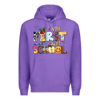 Purple happy first day of school Premium Hoodie - AdoDesignShop