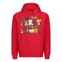 Red happy first day of school Premium Hoodie - AdoDesignShop
