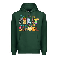 Sports Green happy first day of school Premium Hoodie - AdoDesignShop