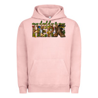 Pigment Salmon my daddy is my hero army western Urban Hoodie - texasbilliewilder