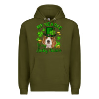 Army Green st.patrick's day my beagle is my lucky charm Premium Hoodie - RanaPortraitStore