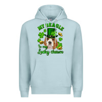 Blue Mist st.patrick's day my beagle is my lucky charm Premium Hoodie - RanaPortraitStore