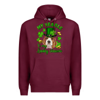 Burgundy st.patrick's day my beagle is my lucky charm Premium Hoodie - RanaPortraitStore
