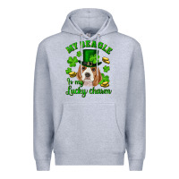 Heather Grey st.patrick's day my beagle is my lucky charm Premium Hoodie - RanaPortraitStore