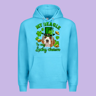 St.patrick's Day My Beagle Is My Lucky Charm Premium Hoodie Designed By Ranaportraitstore