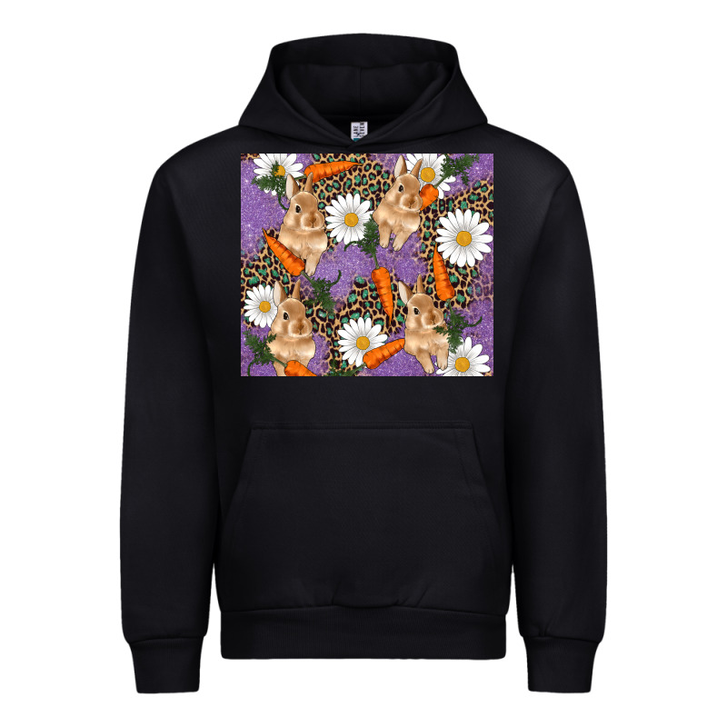 Easter Bunny Carrot Daisys Leopard Glitter Urban Hoodie by RanaPortraitStore | Teevron