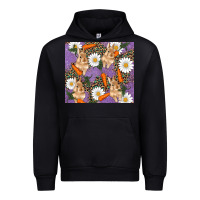 Black easter bunny carrot daisys leopard glitter Urban Hoodie - RanaPortraitStore