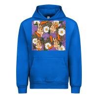 Cobalt easter bunny carrot daisys leopard glitter Urban Hoodie - RanaPortraitStore