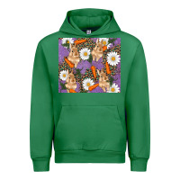 Emerald easter bunny carrot daisys leopard glitter Urban Hoodie - RanaPortraitStore