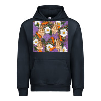 Navy easter bunny carrot daisys leopard glitter Urban Hoodie - RanaPortraitStore