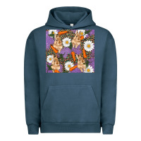 Pigment Midnight Navy easter bunny carrot daisys leopard glitter Urban Hoodie - RanaPortraitStore
