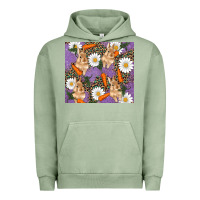 Pigment Oil Green easter bunny carrot daisys leopard glitter Urban Hoodie - RanaPortraitStore