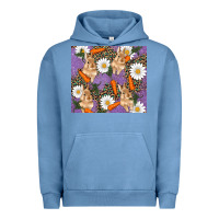 Pigment Pebble Blue easter bunny carrot daisys leopard glitter Urban Hoodie - RanaPortraitStore