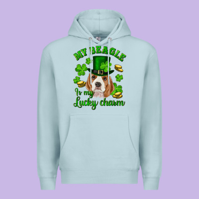 St.patrick's Day My Beagle Is My Lucky Charm Premium Hoodie Designed By Ranaportraitstore