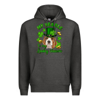 Charcoal Heather st.patrick's day my beagle is my lucky charm Premium Hoodie - RanaPortraitStore