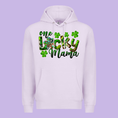 St. Patrick's Day One Lucky Mama Premium Hoodie Designed By Ranaportraitstore