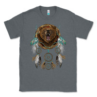 Charcoal Heather bear  native dreamcatcher Classic Tee - BarkalooDesign