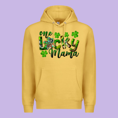 St. Patrick's Day One Lucky Mama Premium Hoodie Designed By Ranaportraitstore