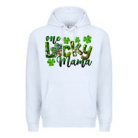 White st. patrick's day one lucky mama Premium Hoodie - RanaPortraitStore
