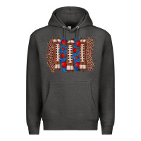 Charcoal Heather football brushstroke Premium Hoodie - Zillion Design Studio