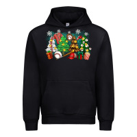 Black christmas trees with baseball Urban Hoodie - Zillion Design Studio