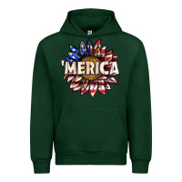 Foreset Green merica with sunflower Urban Hoodie - texasbilliewilder