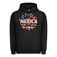 Pigment Black merica with sunflower Urban Hoodie - texasbilliewilder