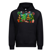 Black christmas trees with football Urban Hoodie - Zillion Design Studio