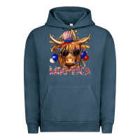 Pigment Midnight Navy moorica with cow billie wilder Urban Hoodie - texasbilliewilder