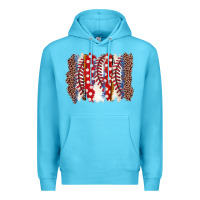 Ocean Blue baseball brushstroke Premium Hoodie - Zillion Design Studio