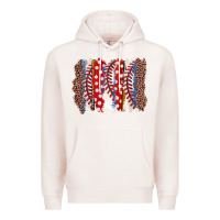 Pale Pink baseball brushstroke Premium Hoodie - Zillion Design Studio