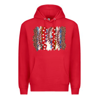 Red baseball brushstroke Premium Hoodie - Zillion Design Studio