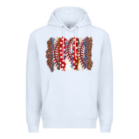 White baseball brushstroke Premium Hoodie - Zillion Design Studio