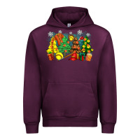 Mauve Wine christmas trees with softball Urban Hoodie - Zillion Design Studio
