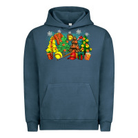 Pigment Midnight Navy christmas trees with softball Urban Hoodie - Zillion Design Studio