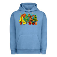 Pigment Pebble Blue christmas trees with softball Urban Hoodie - Zillion Design Studio