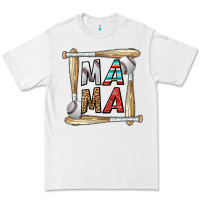 White baseball mama Premium Tee - CowhideDigitalArt