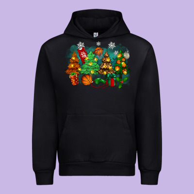 Urban Hoodie christmas trees with basketball