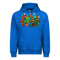 Cobalt christmas trees with basketball Urban Hoodie - Zillion Design Studio