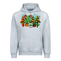 Heather Grey christmas trees with basketball Urban Hoodie - Zillion Design Studio