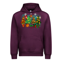 Mauve Wine christmas trees with basketball Urban Hoodie - Zillion Design Studio